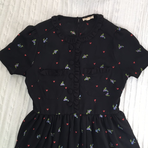 Freeway black floral dress w/ ruffles - size s - Picture 1 of 7